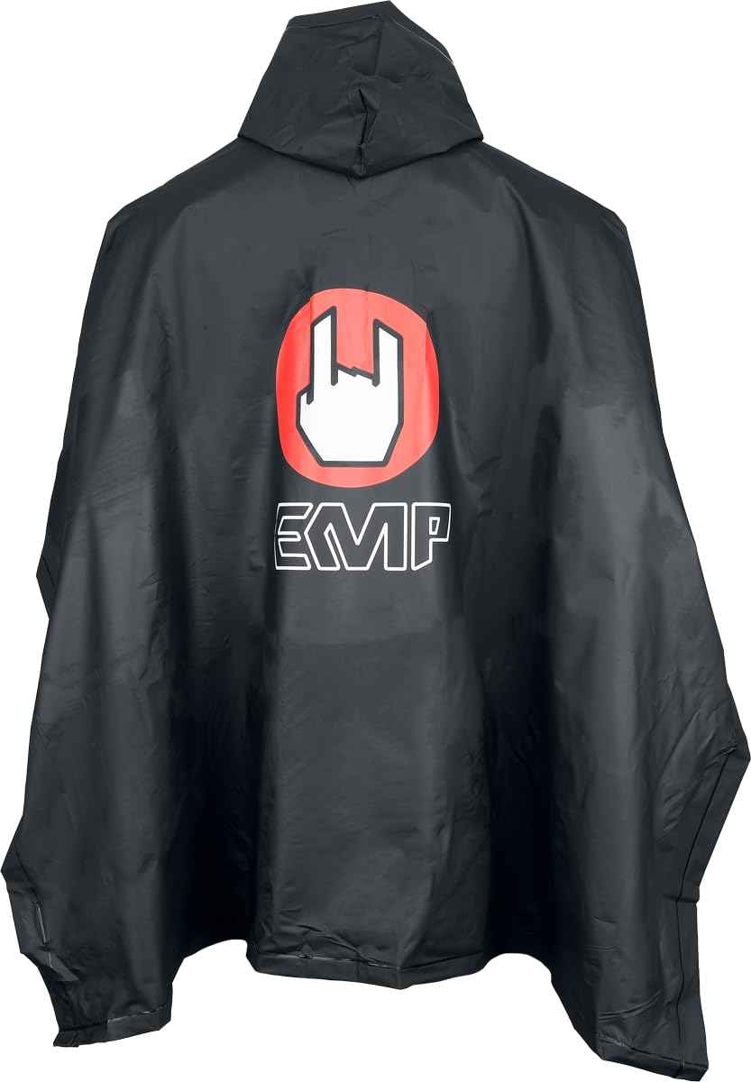 EMP Unisexe Poncho Festival - Poncho Imperméable noir