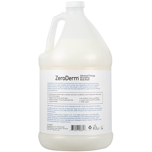 Miniatura 2 de Ginger Lily Farms Botanicals ZeroDerm Advanced Therapy - Gel de baño nutritivo 100% vegano, sin fragancia, repuesto de 1 galón, sin perfume, 128