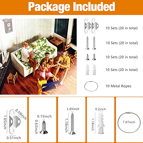 Ougourim Furniture Anchors (10 Packs) Anti Tip Furniture Anchors for Baby Proofing, Furniture Wall Anchor Earthquake Straps for Furniture Dresser Wall Safety Anchor Furniture Fasteners to Wall, White - Image 8