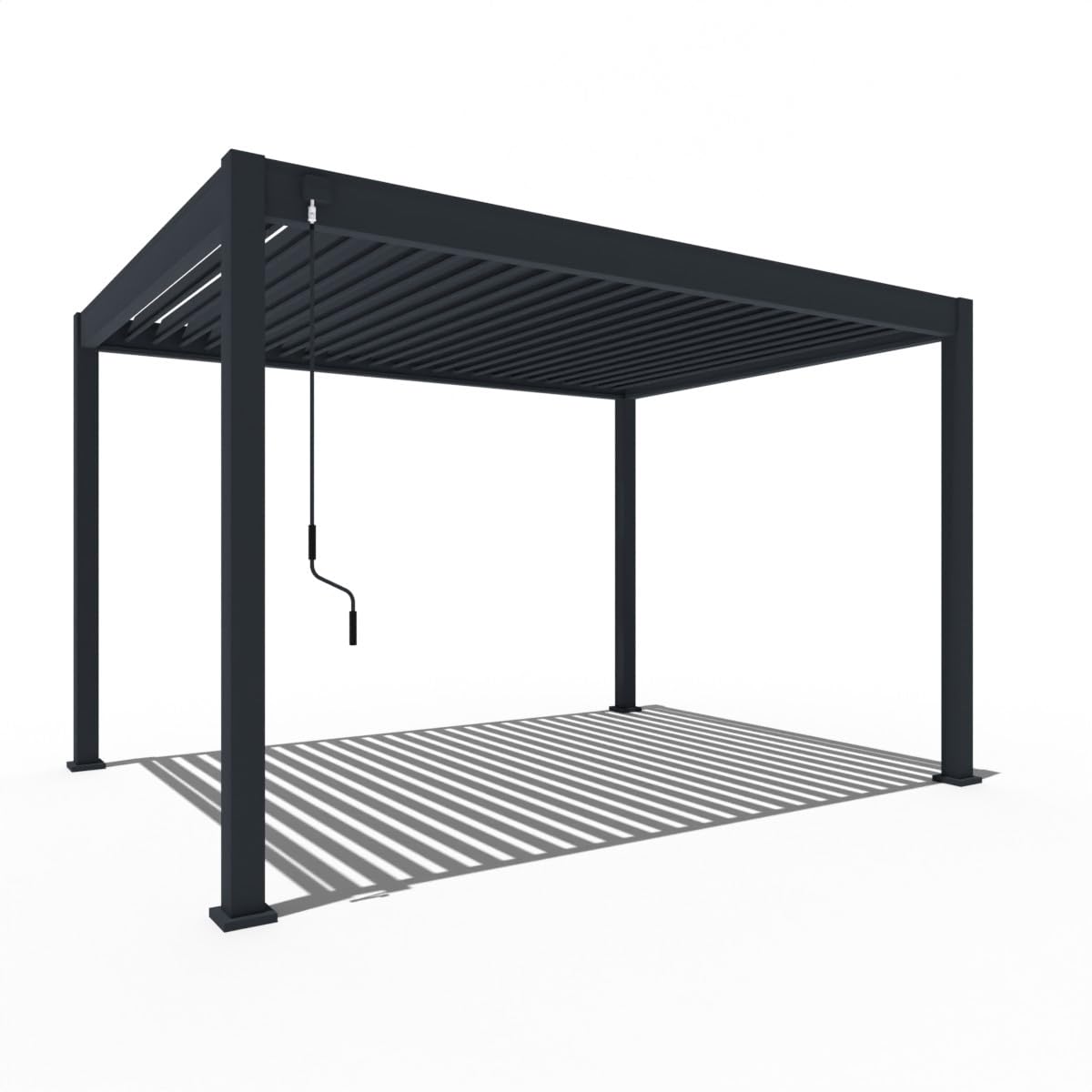 WEIDE Terrassenüberdachung Freistehend – Aluminium-Pergola 3 x 4 m mit verstellbaren Lamellen