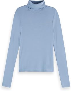 Scotch & Soda Damen Roll Up Neck Ls T-Shirt T-Shirt (1er Pack)