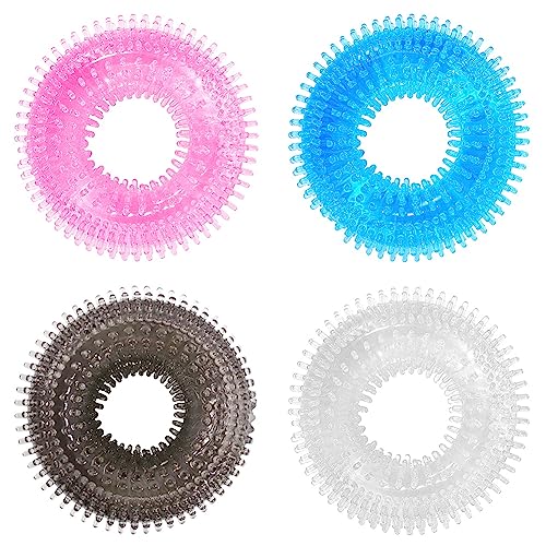 4 Pcs Penis Ring Für Verbesserte Sexuelle Leistung-Leistungsstarker Cockringe Tpe Weich Eng-LäNgerer HäRterer HodenstäRkere Strecker Adult Sex Toys Penisring-Set Aus Penisringen