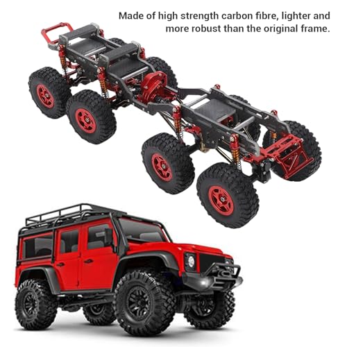 Alomejor Hochstärkem Verbundmaterial -Chassis -Ersatzkit für EIN SCX24 RC Axialauto mit Einem Niedrigen Zentralen Schwerkraftdesign für Rennliebhaber (Schwarz Rot)