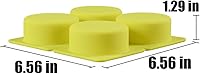 Vista 2 de QELEG 2 Pcs 4 Cell Sponge Round Soap Molds Silicone Mold Cake Bar DIY Handmade Bakeware Mold Baking Tray (Round)