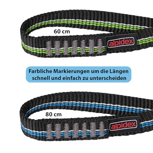 Bandschlinge Alpidex 4 im Set aus Polyamid in 60, 80, 100 und 120 cm
