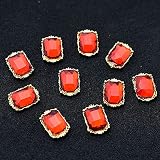 10 Uds oro 3D gemas rojas cristal brillante uñas de aleación de diamantes de imitación decoración de uñas brillo DIY accesorios de uñas suministros TOP-verde militar