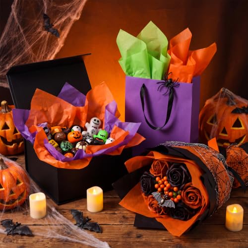 Image of woric 160 Sheets Halloween Tissue Paper for Gift Bags 20 x 14 Inch