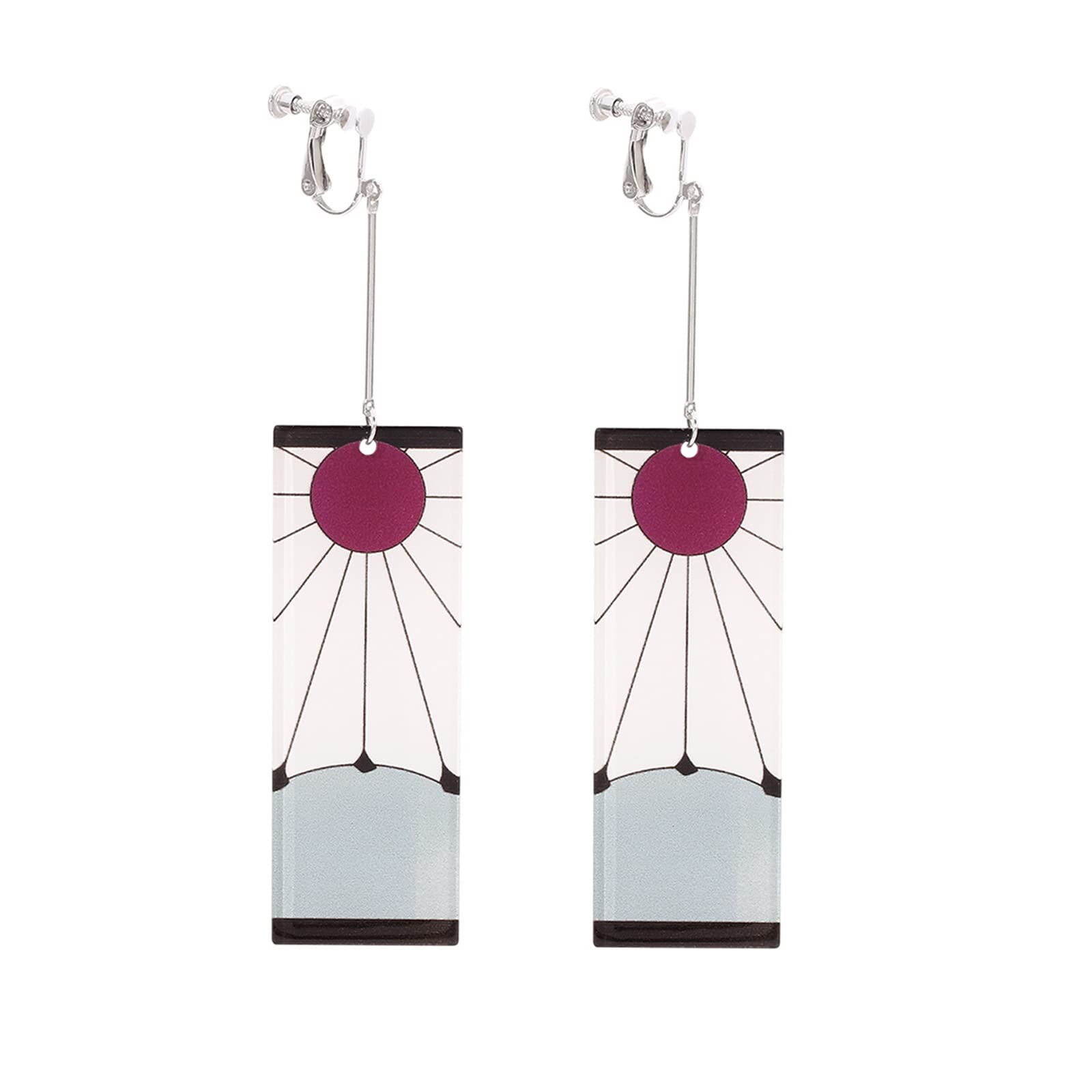 FORUBUSJapanese Style Earrings with Ear clips, Non Piercing Earrings for Anime Cosplay Jewelry Memorial Collection Gift