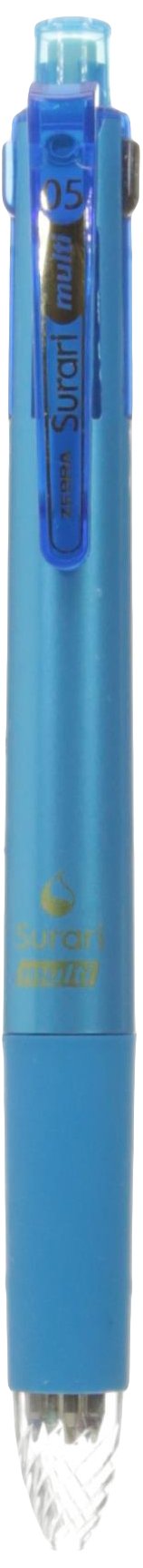 Zebra Multi Function Surari 4＋S Black/Red/Blue/Green Ink 0.5mm Ballpoint Pen, 0.5mm Mechanical Pencil, Light Blue Body