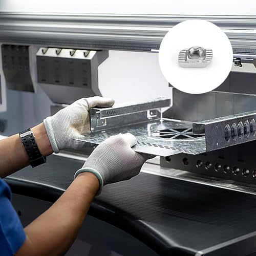 PARFCO Nutensteine M6, 140 Stück Kohlenstoffstahl Hammerkopfmutter M6, M6 Silber T-Förmiger Nutenstein, T-Nut-Hammermutter 30 Serie, für Bau, Zimmerei Aluminiumrahmenkonstruktionen