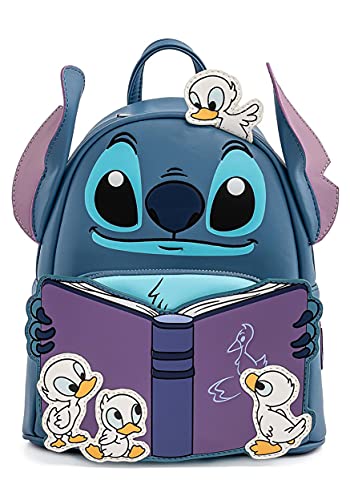 Loungefly Lilo38; Stitch Story Time Mini Backpack, Blue, Purple, White, One Size, Lilo & Stitch Story Time Mini Bkpk