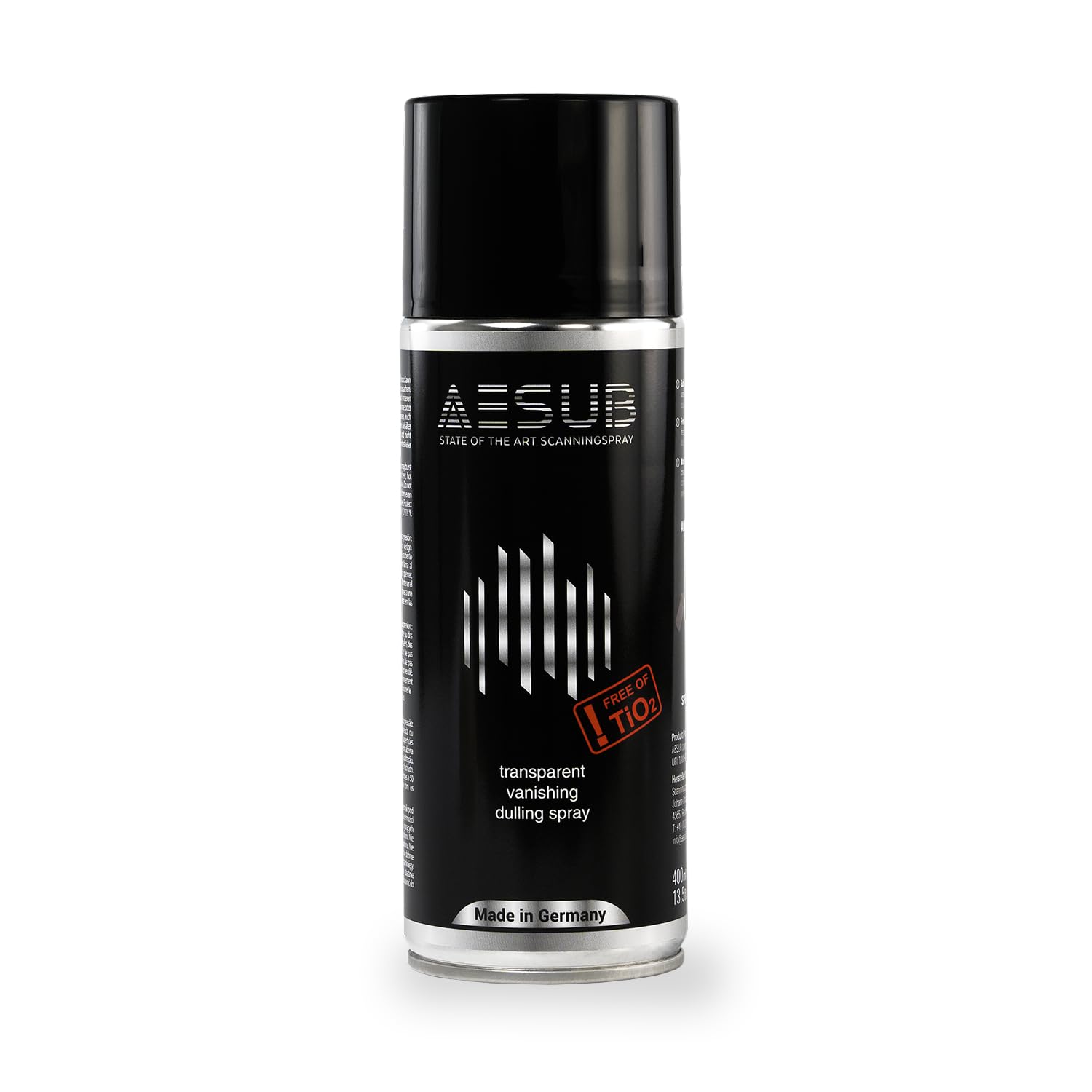 AESUB transparent 3D Scanningspray – 400 ml transparentes, selbstverflüchtigendes Scanspray ohne Pigmente, erhält Farbinformationen & eliminiert Reflexionen, für 3D-Scan & Fotografie, Made in Germany