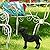 Wakauto Outdoor Statues Goat Shaped Statue Plush Cat Animal Ornament Garden Statue Decoration Goat Outdoor Model Lawn Decorate Goat Fur
