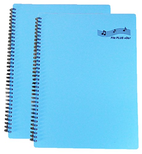 File PLUS DO 楽譜ファイル 書き込みできる バンドファイル 書き込み リングタイプ 30ポケット 2冊パック (2冊パック, スカイブルー)