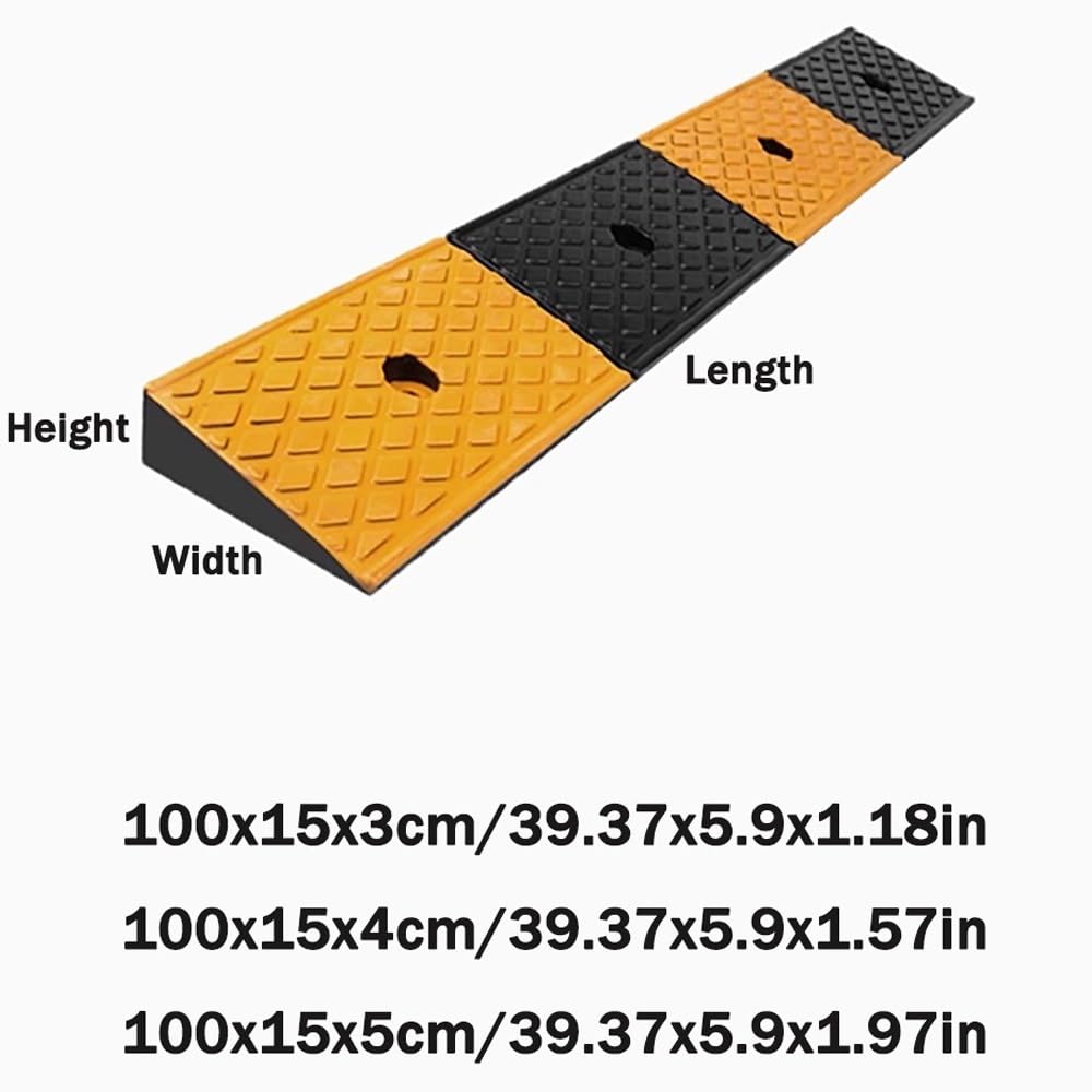Rampes De Bordure pour Fauteuil Roulant, Rampe De Trottoir Portable 3/4/5cm Hauteur, Rampe en Caoutchouc De Chargement pour Bordure(100x15x3cm/39x6x1.2in)