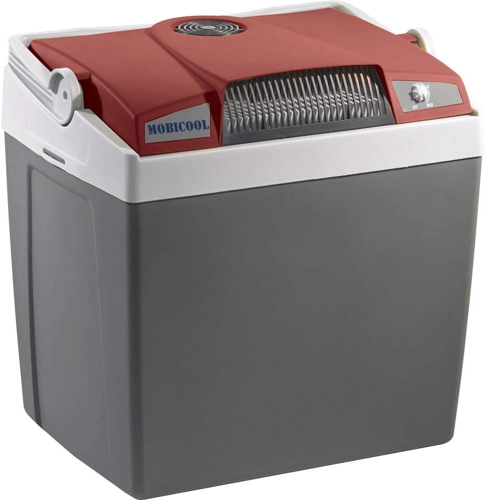 Mobicool G26 AC/DC Thermo-Electric Cool Box, Grey/Dark Red, 12/230 V, 25 Litre