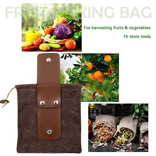 ASENIE Foraging Bag Waxed Canvas Collapsible Outdoor Camping Foraging Pouch Mushroom Storage Water Resistant Leather Bushcraft Belt Tinder Dump Pouchs Brown for Travel Camping Hiking Bag Only (Brown) 2 ASENIE Foraging Bag Waxed Canvas Collapsible Outdoor Camping Foraging Pouch Mushroom Storage Water Resistant Leather Bushcraft Belt Tinder Dump Pouchs Brown for Travel Camping Hiking Bag Only (Brown) - Image 2