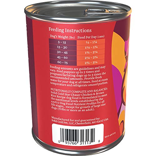 Solid Gold Canned Dog Food for Adult & Senior Dogs – Made with Real Chicken and Whole Grains – Star Chaser High Calorie Wet Dog Food for Healthy Digestion and Immune Support… Solid Gold Canned Dog Food for Adult & Senior Dogs – Made with Real Chicken and Whole Grains – Star Chaser High Calorie Wet Dog Food for Healthy Digestion and Immune Support…