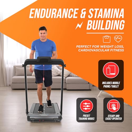 Image of RunMaster Under Desk Treadmill for Home and Office - 320lbs Weight Capacity, Quiet, Efficient, Walking Pad, Four LED Display, Space-Saving Portable Jogging Machine with Remote Control