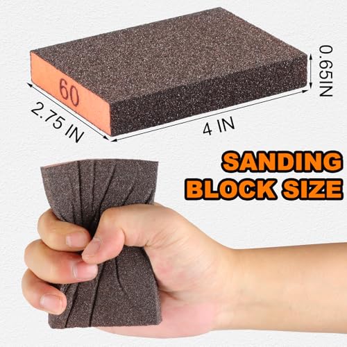 image for Giwiemi 8 Pack Sanding Sponge, Washable & Reusable Sanding Blocks for 