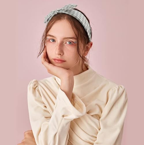 Tobatoba 6Pcs Plaid Headbands With Bow, Cute Bow Headbands For Women, Knotted Headband Wide Headband, Christmas Headband Hair Accessories For Women Girls, Bunny Ears Headbands Red Headbands Headwraps #TOP4