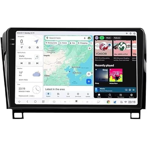 MekedeTech DUDUAUTO DUDU7 Dash Kit for Toyota Tundra 2007-2013 Sequoia 2008-2018,10.36 inch 2K 2000X1200 Touch Screen Car Stereo Intelligent Navigation Head Unit 12G RAM 512G ROM Cover