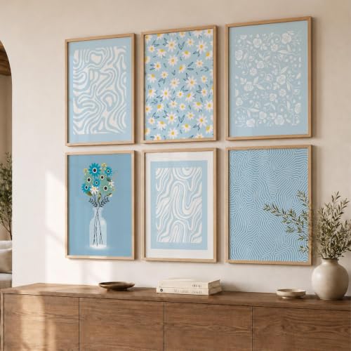 Image of kotart Boho Theme Digital Painting for Wall Decoration - Minimal Wall Art Prints for Living Room Bedroom Office Room Decor (13X17 INCH, H) Pack of 6