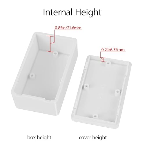 Miniatura 4 de LeMotech Project Box - Caja de 10 piezas de plástico ABS para proyectos eléctricos, caja de conexiones pequeña para electrónica, color blanco, 2.40