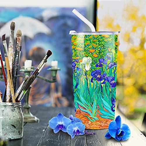 NymphFable 20oz Iris Flor Taza Termo Cafe para Llevar Taza Termica Acero Inoxidable Taza Personalizada - Imagen 8