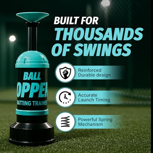 Ball Popper – Reinforced Tee Ball Popper, Durable Design, No Battery – Pop Up Baseball Trainer for Timing &#038; Accuracy Batting Practice (to Be Used with Practice Wiffle Balls, Balls Not Included)