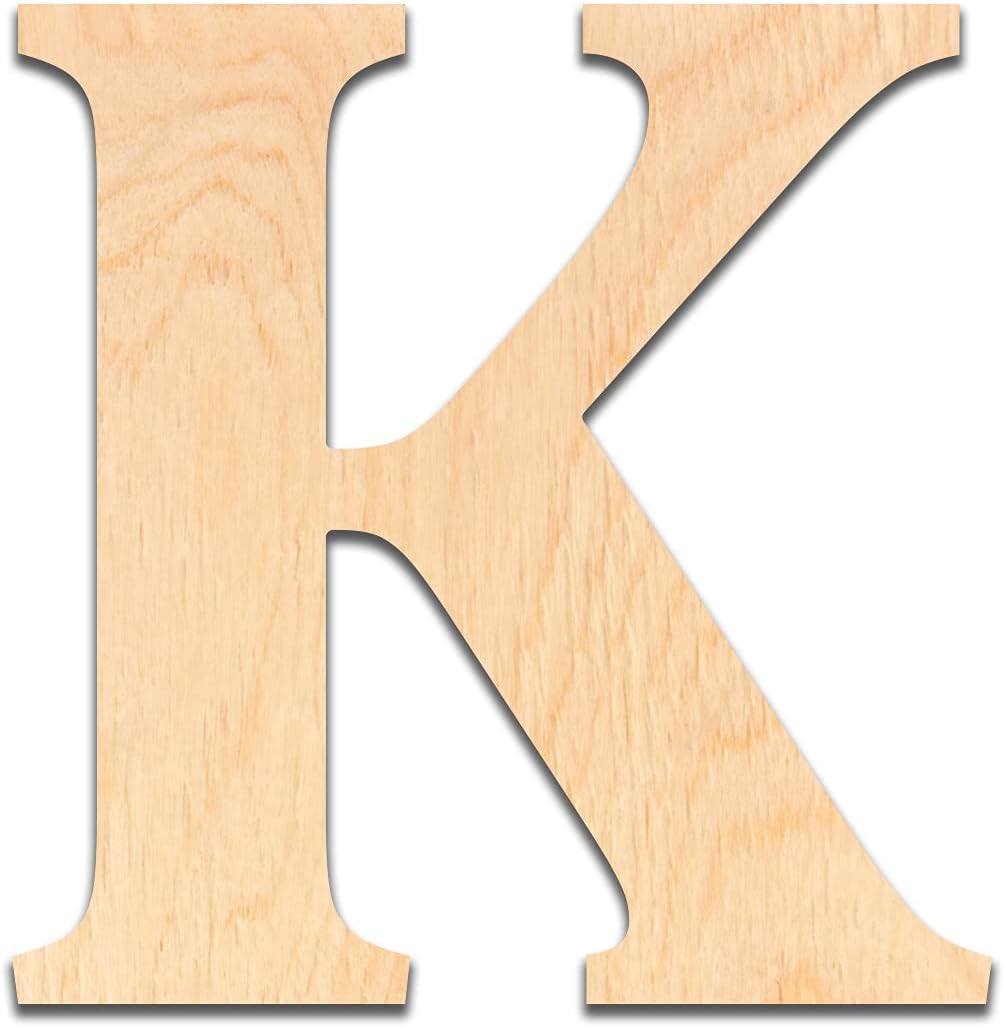 6โ Tall Wooden Letter K โ 1/4โ Thick Baltic Birch โ Paintable DIY Decor, Signs & Crafts - Pack of 1