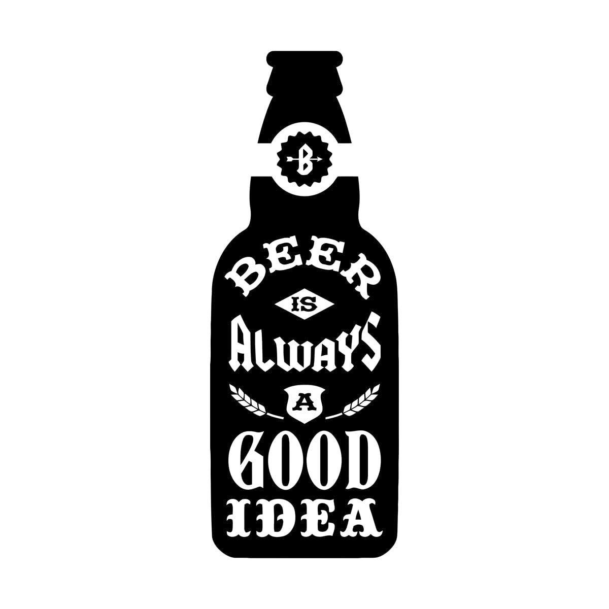 Lzhouting Wall Stickers 2822 Bar Sign Vinyl Wall Decal Beer Bottle Window Sticker Quote Bar Alcohol Logo Art Mural Lounge Pub Home Kitchen Stickers Small - 16X42cm