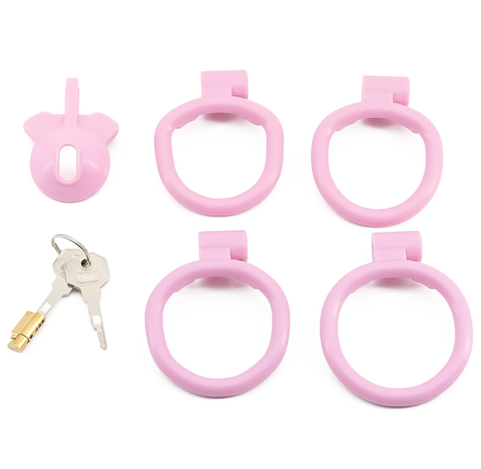 Cage de chasteté avec culotte florale anti-dégorgement, cage à bite creuse, grande ouverture urinaire, sextoys péniens pour hommes Sissywear et Bondage (Pink-Small-Lid)