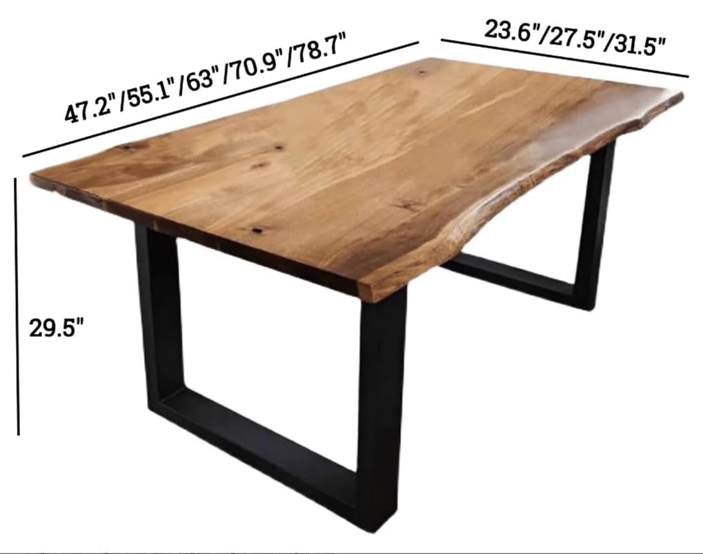 Generic Table de salle à manger rectangulaire en pin massif, marron et noir, 120 x 60 x 75 cm, style industriel, 8 places