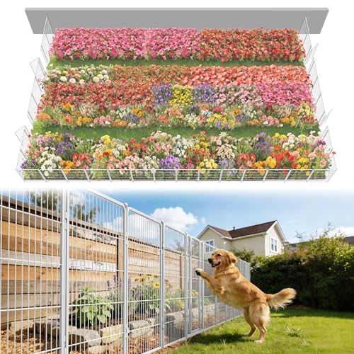 Image of FXW Garden Fence Outdoor for the Yard - 40in(H) x 72.9ft(L) Heavy Duty Metal Animal Barrier for Dog, No Dig Decorative Dog Fence, 32 Panels, White