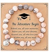 HGDEER Natural Stone Graduation Bracelet for Women/Men, Best Wishes Graduation Gifts for Grad