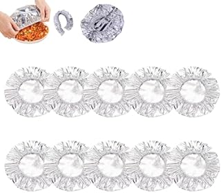 50PCS Aluminum Foil Heat-Retaining Cover for Home Dining Tables and Food Containers,Aluminum Foil Insulation Cover,Elastic Food Covers,Kitchen Freshness Preservation and Insulation (10pcs,42cm)