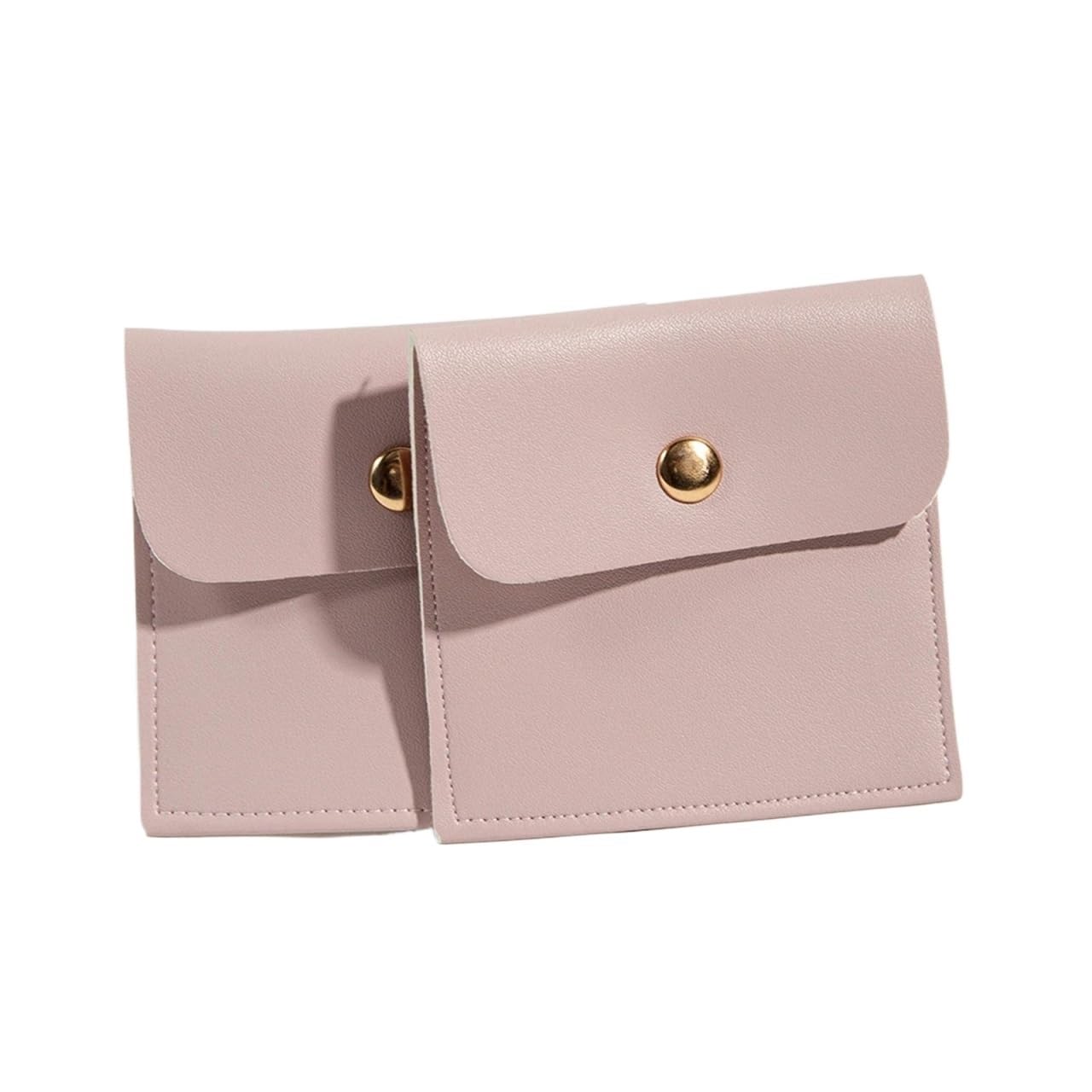 20 bolsas de joyería de piel sintética de 8x8 cm con cierre a presión para collares