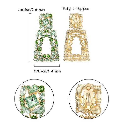 Flyonce 13003760-5 Rectangle Clip-On Drop Earrings thumb #4