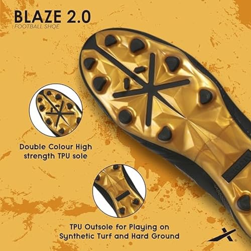 Image of Vector X Men's Blaze Series Football Shoes with TPU /Synthetic Leather Upper|Comfortable Soccer Sports Shoe |Footwear Studs for Adult, Men & Boys | Walking |Lace-Up