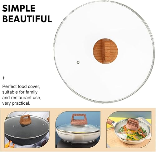 Miniatura 3 de Hemoton Tapa de vidrio templado, cubierta de cocina visible, suministros de cocina, cubierta de olla visible, cubierta de olla multiusos, tapa de