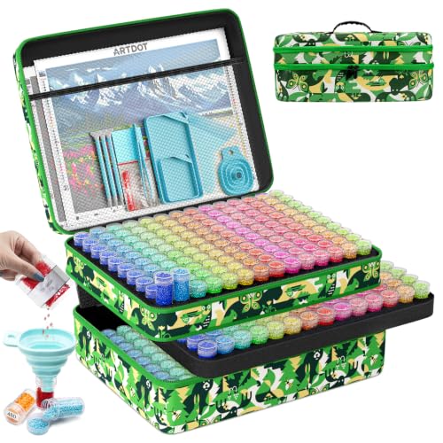Image of ARTDOT 420 Slots Storage Container for Diamond Painting Kits for Adults,Portable Diamond Painting Storage Box with Accessories and Tools