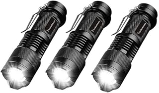 LED Flashlight Mini Flashlight 300 Lumen Portable Tactical Zoomable Pocket Flashlight Light Adjustable Focus for Kids Camping Emergency Travel Hiking Flashlight Lights（3 Pack）