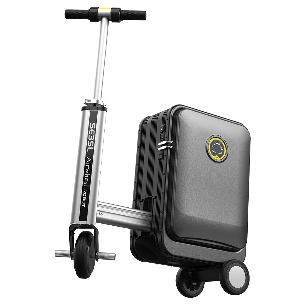 Airwheel SE3SL Lightweight Rideable Luggage Portable Riding Suitcase APP Control Carry-on Luggage, 6.8kg Ultra-Light for Travel (Black)
