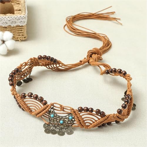 Braided Leather Belt For Women Casual Retro Tassel Decorated Waistband For Jeans And Dresses2