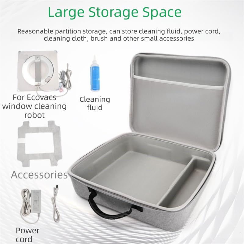 Funda rígida de transporte de EVA para aspiradora robot Ecovacs W2S Plus, caja de almacenamiento a prueba de golpes con organizador para accesorios, carcasa protectora de viaje