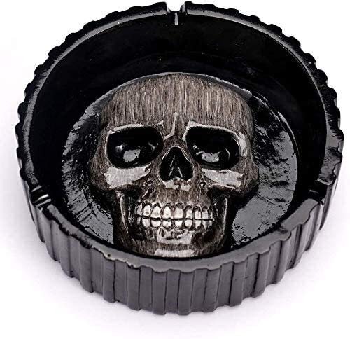 Rfeng Skull Ashtray 5.5" Round，Cigars Ashtray for Patio/Outside/Indoor Ashtray Home Décor. Creative Resin Material Simple and Clean Personality Design (Color : 3pcs)