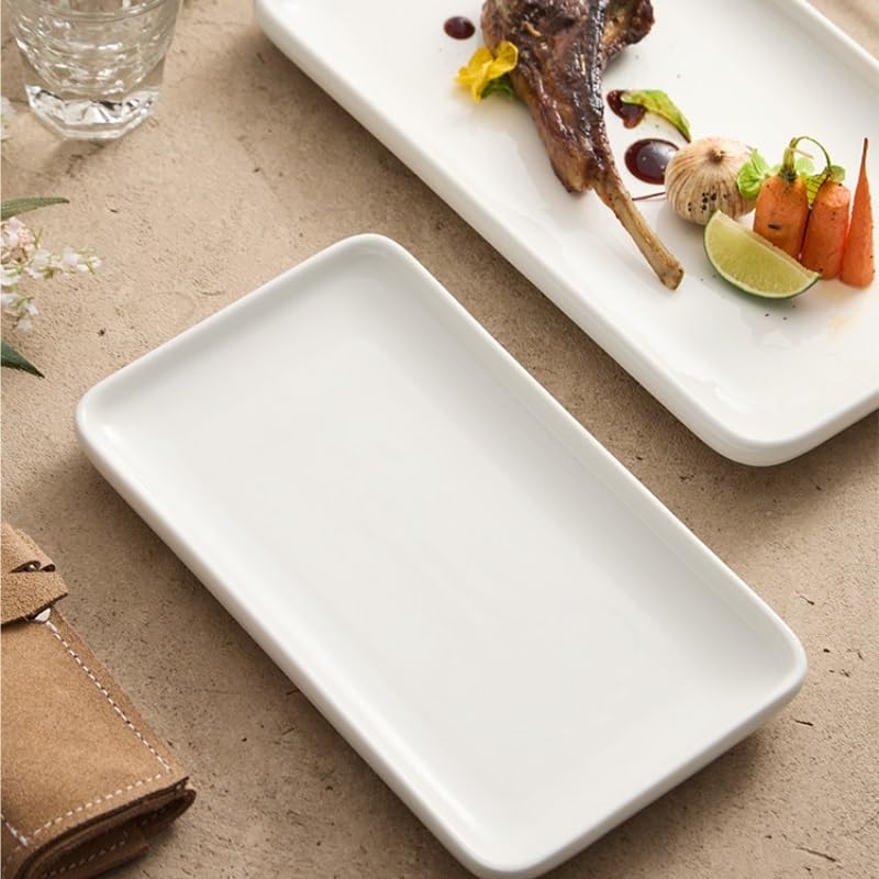 Platos de Cena Plato de Carne de cerámica for el hogar, Plato de Cena Occidental, Plato Rectangular de cerámica Creativo Platos de Pasta(S)