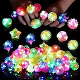 EKKONG LED Blinkende Ringe,12 Stück LED Leuchtende Ringe für Kinder, Fingerring Leuchtringe,Glow In The Dark Gastgeschenke Kindergeburtstag Halloween Karneval Partyartikel Zubehör