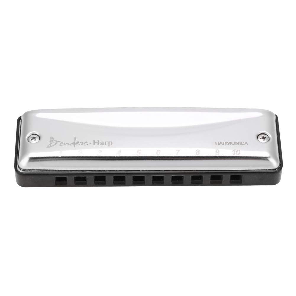 NIBEMINENTKONGSHENG Benders Harp 10 Hole 20 Tone Blues Beginner Harmonica in the Key of C (black)